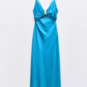 Brand New Zara Elegant Blue Dress